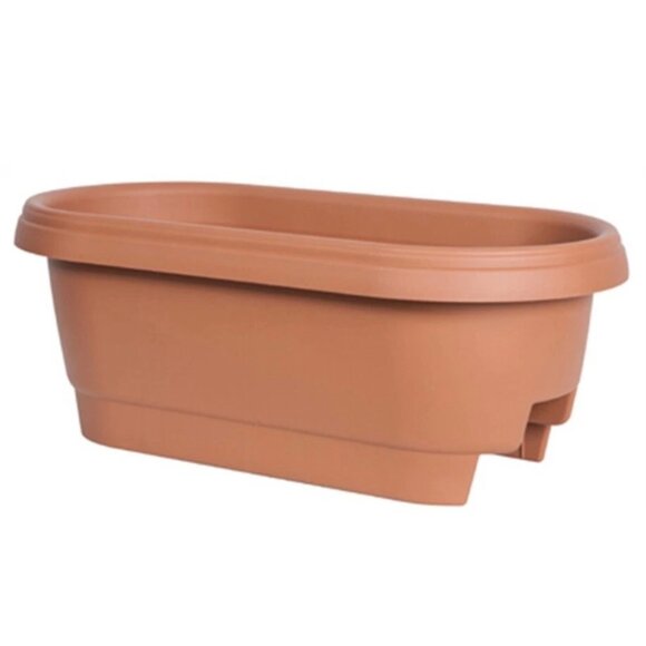 Bloem Terra Cotta Oval Deck Rail Planter 24" Elevated Garden Box (Quantity 2) - Picture 9 of 16
